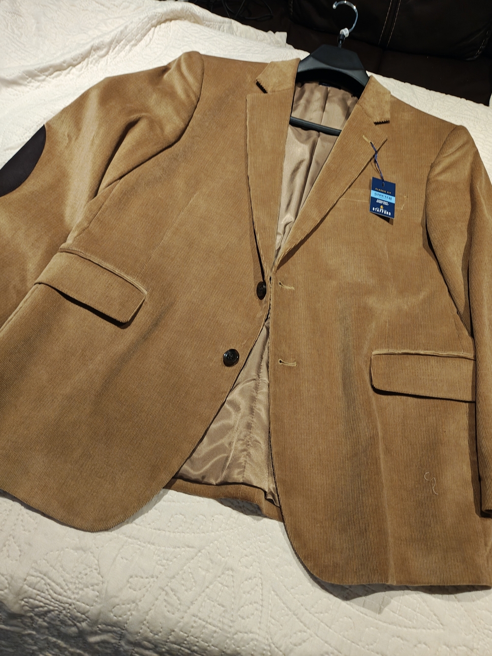 Men's Stafford Corduroy Blazer in Camel - Classic Tailored Style 46S.